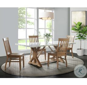 Liam White And Natural Rectangular Dining Table