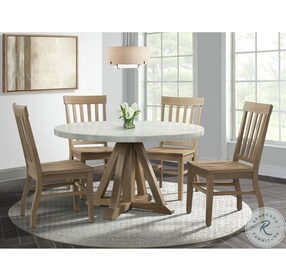 Liam White And Natural Round Dining Table