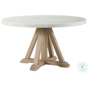 Liam White And Natural Round Dining Room Set