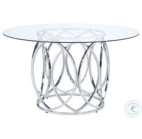 Marcy Glass And Chrome Round Dining Room Set