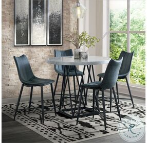 Conner White And Gun Metal Counter Height Dining Table