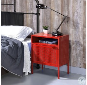 Gemma Red Nightstand With USB Port