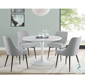 Colfax White Marble Dining Table