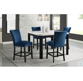 Celine Blue Velvet Counter Height Chair Set Of 2