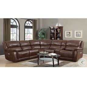 Denali Chestnut Brown Leather Armless Power Recliner