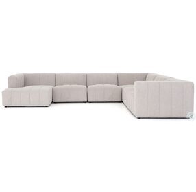 Langham Napa Sandstone Channeled 6 Piece LAF Chaise Sectional