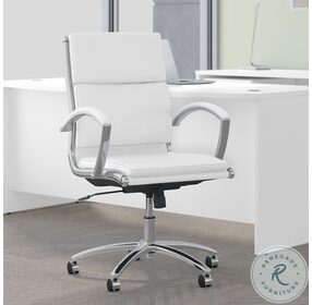 Modelo White Mid Back Executive Adjustable Office Chair