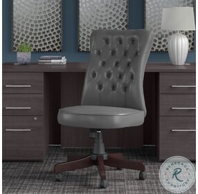 Arden Lane Dark Gray Leather High Back Adjustable Swivel Armless Office Chair