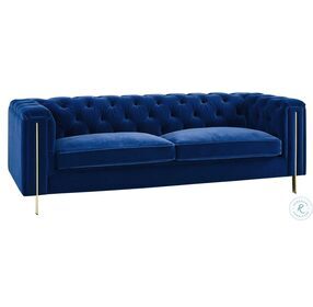 Charlene Sapphire Blue Velvet Sofa