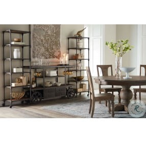 Paxton Weathered Walnut And Gray Zinc 25" Wide Bookcase