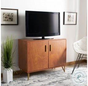 Pine Natural And Gold 2 Door Modular Tv Stand