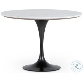 Powell White Marble And Dark Rustic Black 42" Bistro Table Set