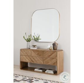 Bellvue Polished Brass Square Mirror