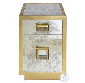 Cisco Gold Leaf And Antique Mirror 1 Drawer Side Table