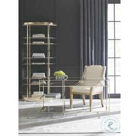Up And Away Gold Half Moon Etagere With Glass Shelves