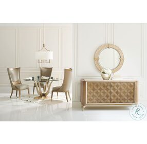 Rounding Up Champagne Gold Round Dining Table