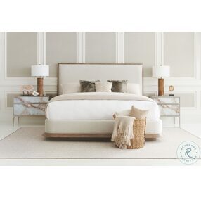The Stage Is Set Ash Driftwood King Upholstered Panel Bed