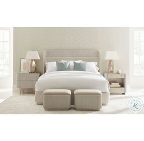 Fall In Love Matte Pearl King Upholstered Panel Bed