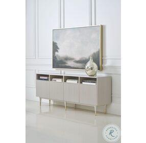 Love Lines Matte Pearl And Whisper Of Gold TV Stand