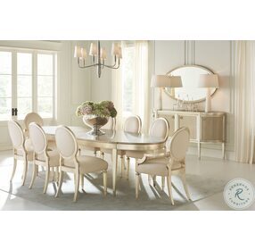 A House Favorite Smoke And Taupe Silver Leaf Extendable Dining Table