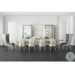 The Source Smoked Birdseye And Soft Silver Paint Extendable Dining Table