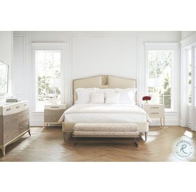 Crescendo Sparkling Argent King Upholstered Panel Bed