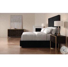 Meet U In The Middle Black Stain Ash Upholstered Queen Platform Bed