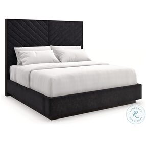 Meet U In The Middle Black Stain Ash Upholstered Platform Bedroom Set