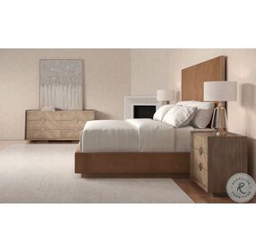 Meet U In The Middle Ash Driftwood Upholstered Queen Platform Bed
