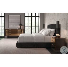 The Boutique Tuxedo Black Upholstered King Panel Bed