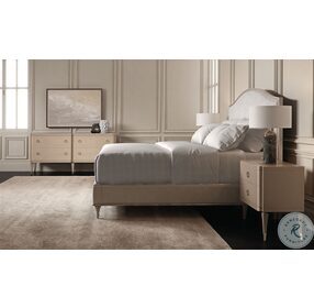 Fontainebleau Oracle Silver Leaf Upholstered Queen Platform Bed