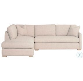 Stitch & Hand Stone Basketweave and Natural Gray Oak Clara 103" Slim Arm LAF Sectional