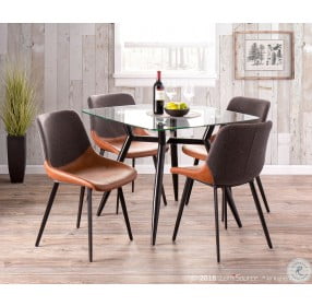 Clara Clear Glass Black Square Dining Table