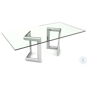 Clara Stainless Steel Rectangular Dining Table