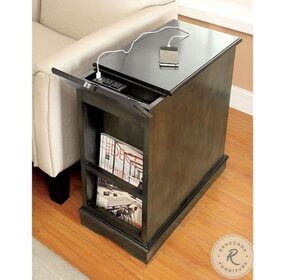 Lilith I Gray Side Table With USB