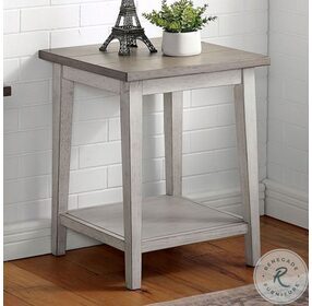 Banjar Antique White And Warm Gray Side Table