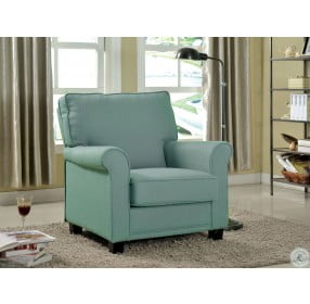 Belem Blue Flax Fabric Accent Chair