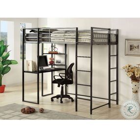 Sherman Silver And gunmetal Twin Bunk Bed With Workstation