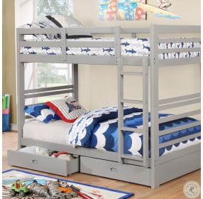 California IV Gray Twin Over Twin Bunk Bed