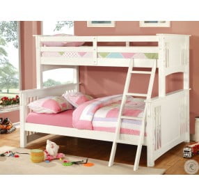 Spring Creek White Twin Over Full Bunk Bed