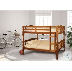 Catalina Oak Twin Over Twin Bunk Bed