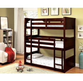 Therese Espresso Twin Over Twin Triple Decker Bunk Bed