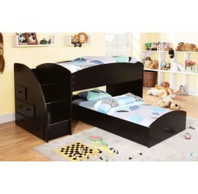 Merritt Black Twin Over Twin Bunk Bed