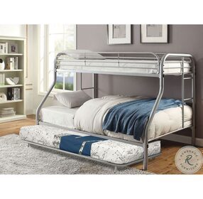 Opal Silver Metal Twin Over Full Bunk Bed