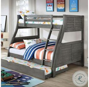 Hoople Gray Twin Over Full Bunk Bed With Trundle