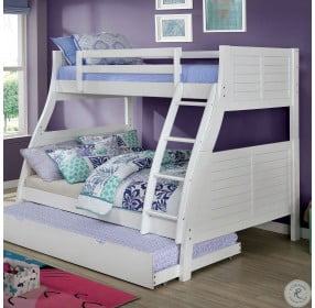 Hoople White Twin Over Full Bunk Bed With Trundle