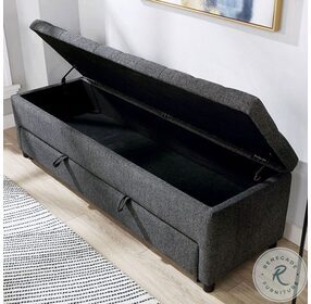 Aguda Dark Gray Storage Bench