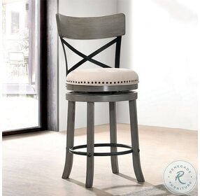 Clarence Light Gray 24" Swivel Counter Height Stool Set Of 2
