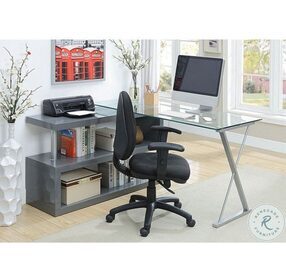 Acke Gray Computer Desk