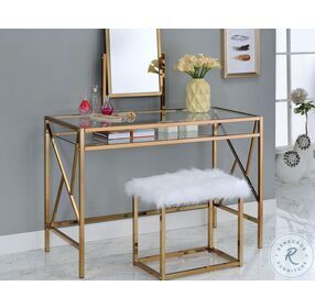 Lismore Champagne Vanity with Mirror And Stool